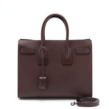 Saint Laurent/ YSL Sac De Jour CalBNkin Burgundy Black Hardware