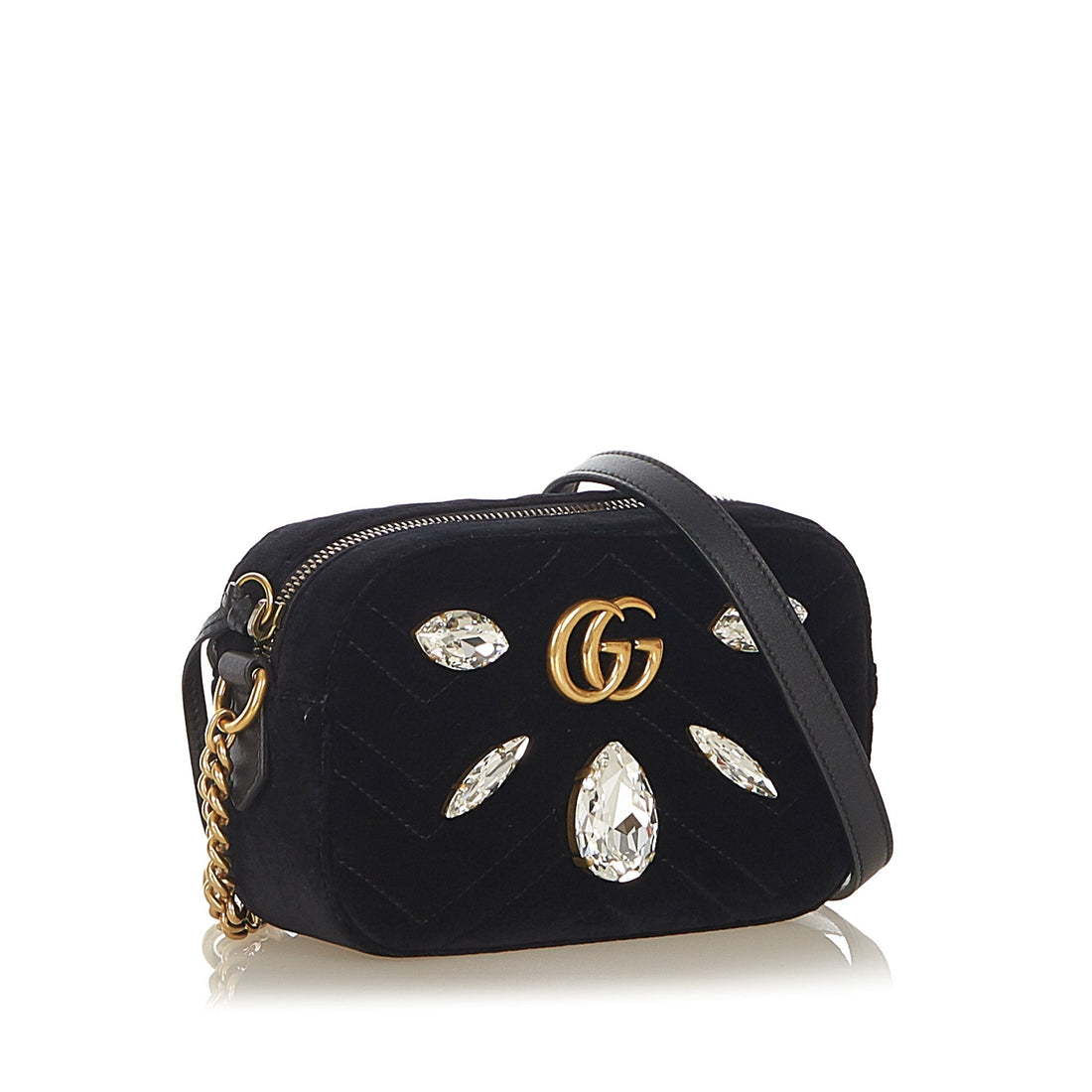 Gucci GG Marmont Velvet Crossbody Bag Black