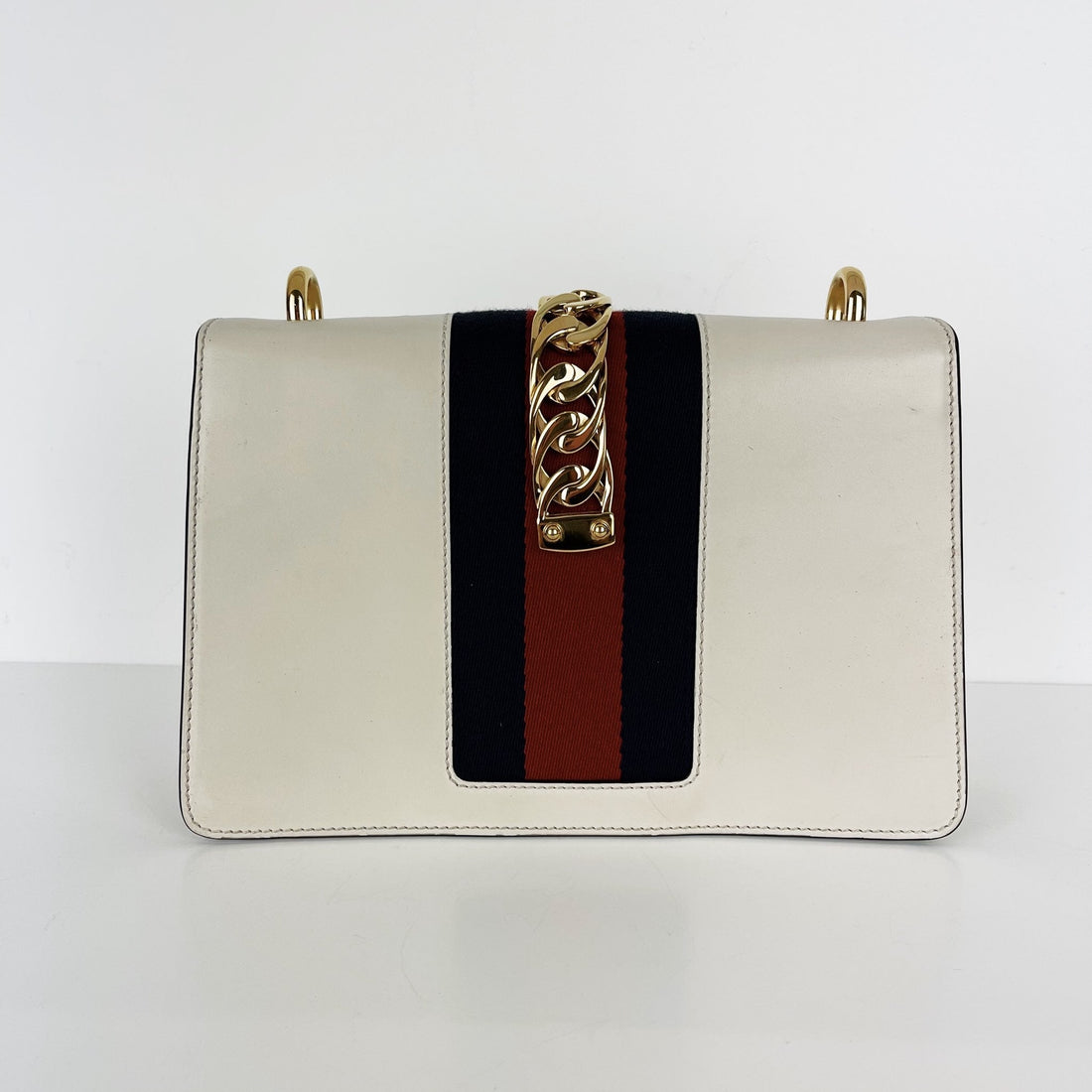Gucci Sylvie Small Shoulder Bag in White GHW