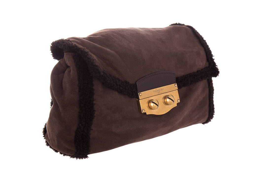YSL  Brown Shearling Handbag
