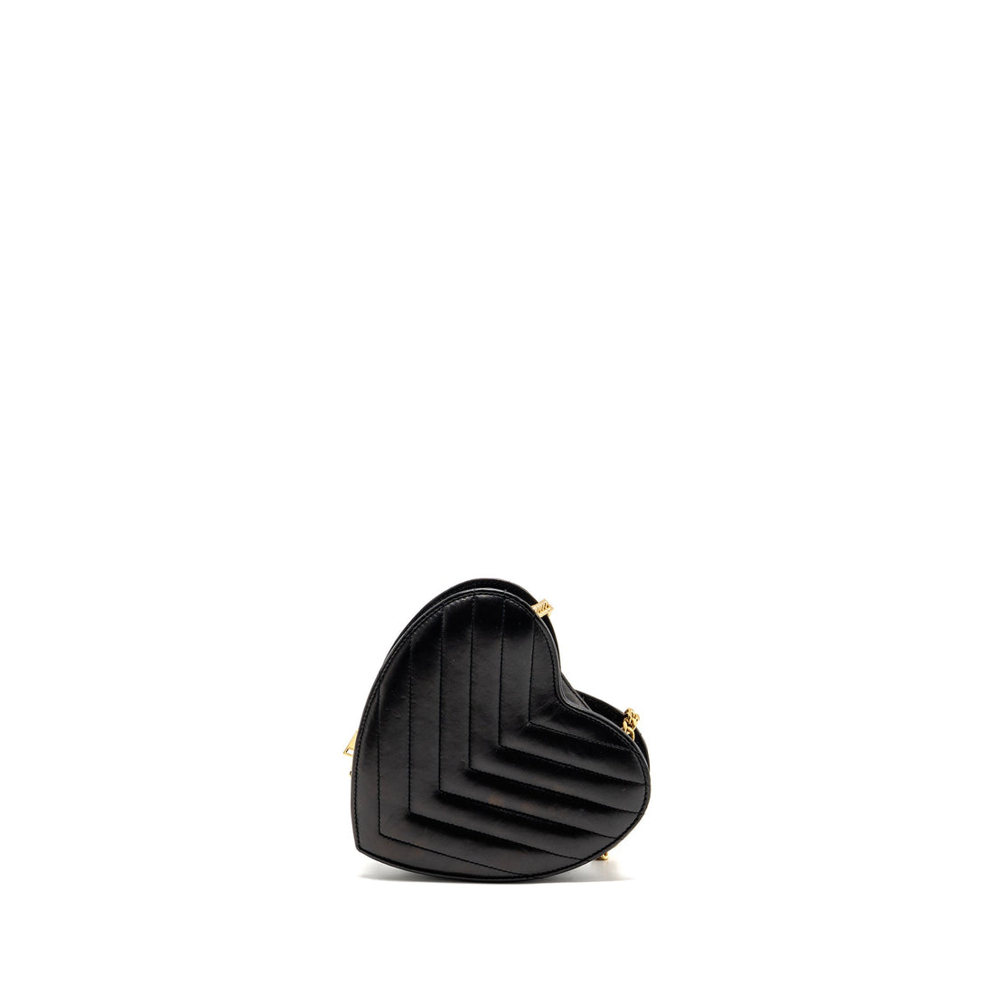 Saint Laurent/YSL Love Heart Chain Bag Lambskin Black GHW
