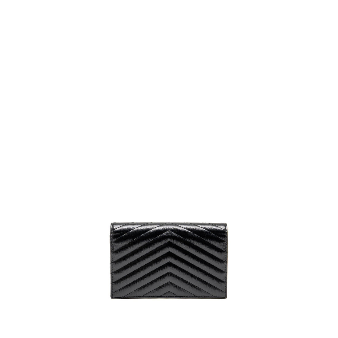 SAINT LAURENT/ YSL Envelope Chain Wallet CalBNkin Black SHW