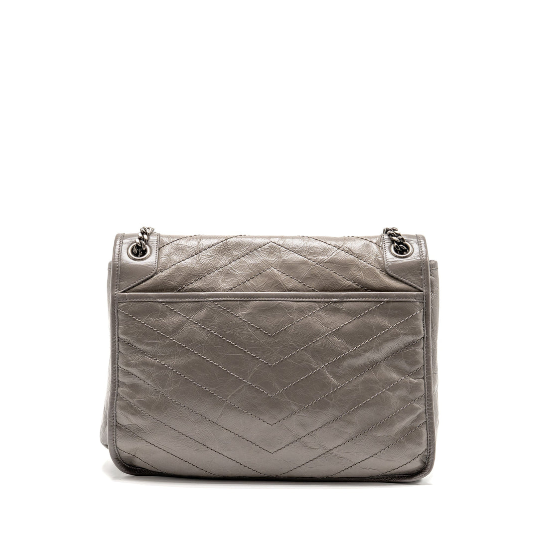 Saint Laurent / YSL Large Niki Bag CalBNkin Grey SHW