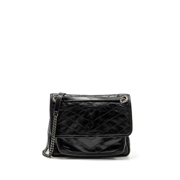 Saint Laurent Medium Niki CalBNkin Black Ruthenium Hardware