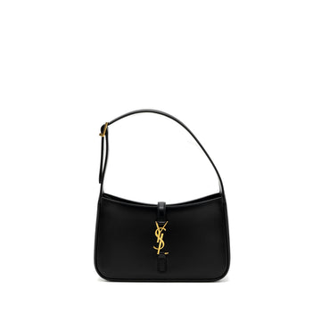 Saint Laurent/YSL Le 5 A 7 Hobo Bag Smooth CalBNkin Black GHW