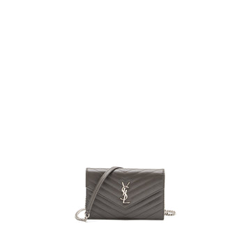 Saint Laurent/YSL Envelop Chain Bag CalBNkin Grey SHW