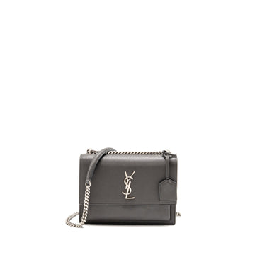 Saint Laurent/YSL Medium Sunset Bag CalBNkin Grey SHW