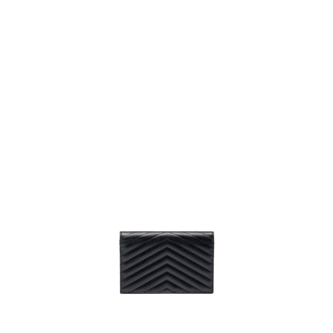 Saint Laurent Envelope Wallet on Chain Grained CalBNkin Black SHW