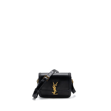 Saint Laurent Small Solferino Satchel Crossbody Bag Box CalBNkin Black GHW