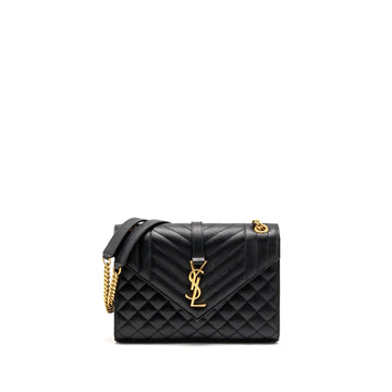Saint Laurent/YSL Medium Envelope Bag CalBNkin Black GHW