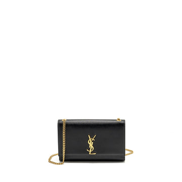 SAINT LAURENT/YSL Medium Kate Bag Grained CalBNkin Black GHW