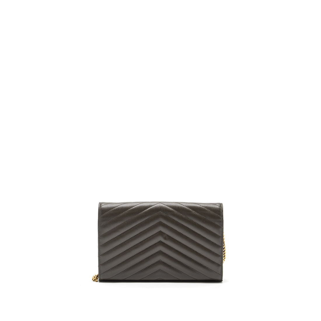 Saint Laurent/YSL Envelop Chain Bag Grained CalBNkin Dark Green GHW