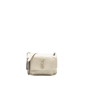 Saint Laurent/YSL Niki Baby Flap Bag CalBNkin white SHW