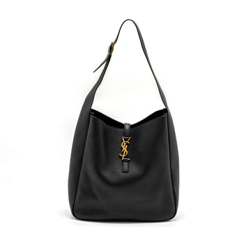 Saint Laurent/YSL Le 5 A 7 Supple Large Smooth CalBNkin Black GHW