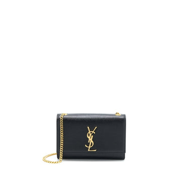 Saint Laurent Small Kate Bag Grained CalBNkin Black GHW