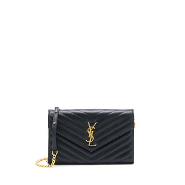 Saint Laurent Wallet On Chain Grained CalBNkin Black GHW