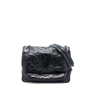 Saint Laurent Niki Aged CalBNkin Black With Black And Ruthenium Hardware