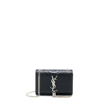 Saint Laurent Small Kate Python Embossed CalBNkin Black SHW