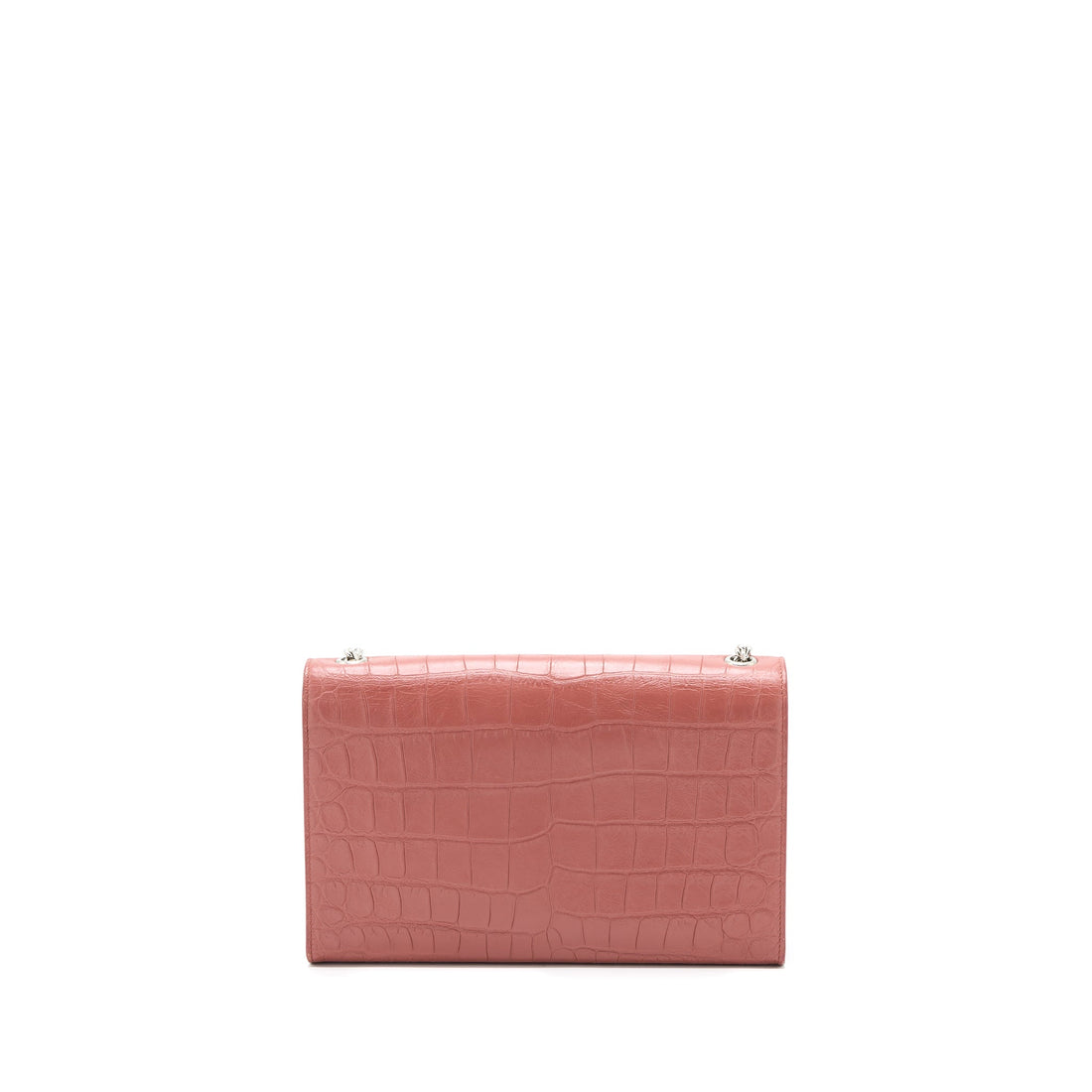 Saint Laurent Medium Kate Croc-Embossed CalBNkin Pink SHW