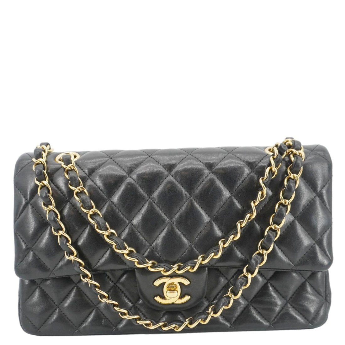 Chanel Classic Double Flap Quilted Leather Crossbody Bag Black