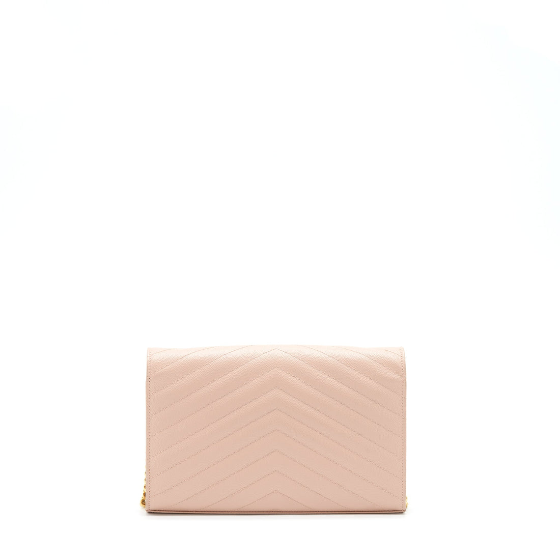 Saint Laurent/YSL Cassandre Matelasse Chain Wallet Grained CalBNkin Pale Blush GHW