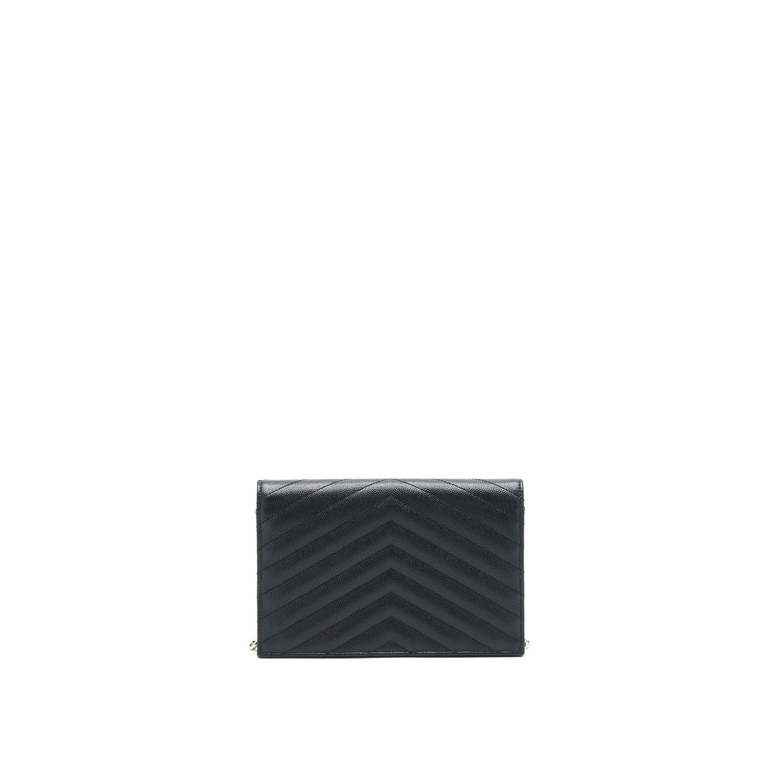 Saint Laurent Grained CalBNkin Envelope Wallet on Chain Black SHW