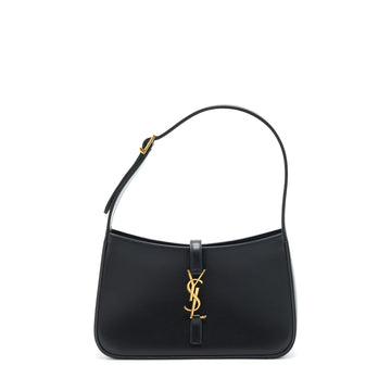 Saint Laurent/YSL Le5 A7 Hobo Bag Smooth CalBNkin Black GHW