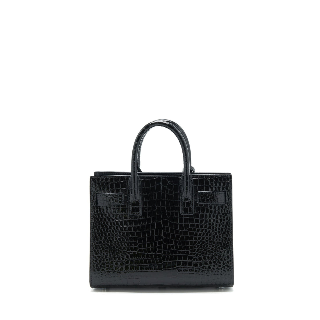 Saint Laurent Sac De Jour nano in croc Embossed calBNkin black SHW