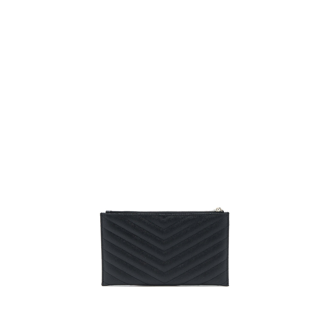 Saint Laurent Cassandra Matelasse Zipped Pouch Grained CalBNkin Black SHW