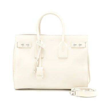 Saint Laurent Sac De Jour Tote Bag CalBNkin White SHW