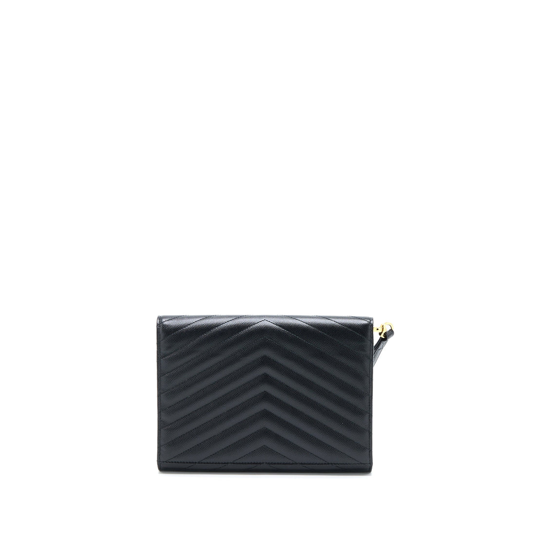Saint Laurent/YSL Envelop Clutch Grained CalBNkin Black GHW