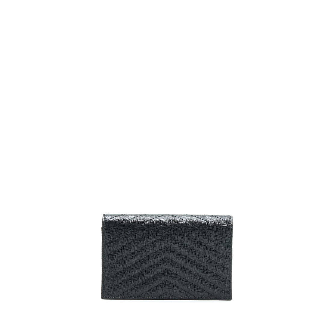 Saint Laurent/YSL Cassandra Matelasse Envelope Chain Wallet Grained CalBNkin Black SHW