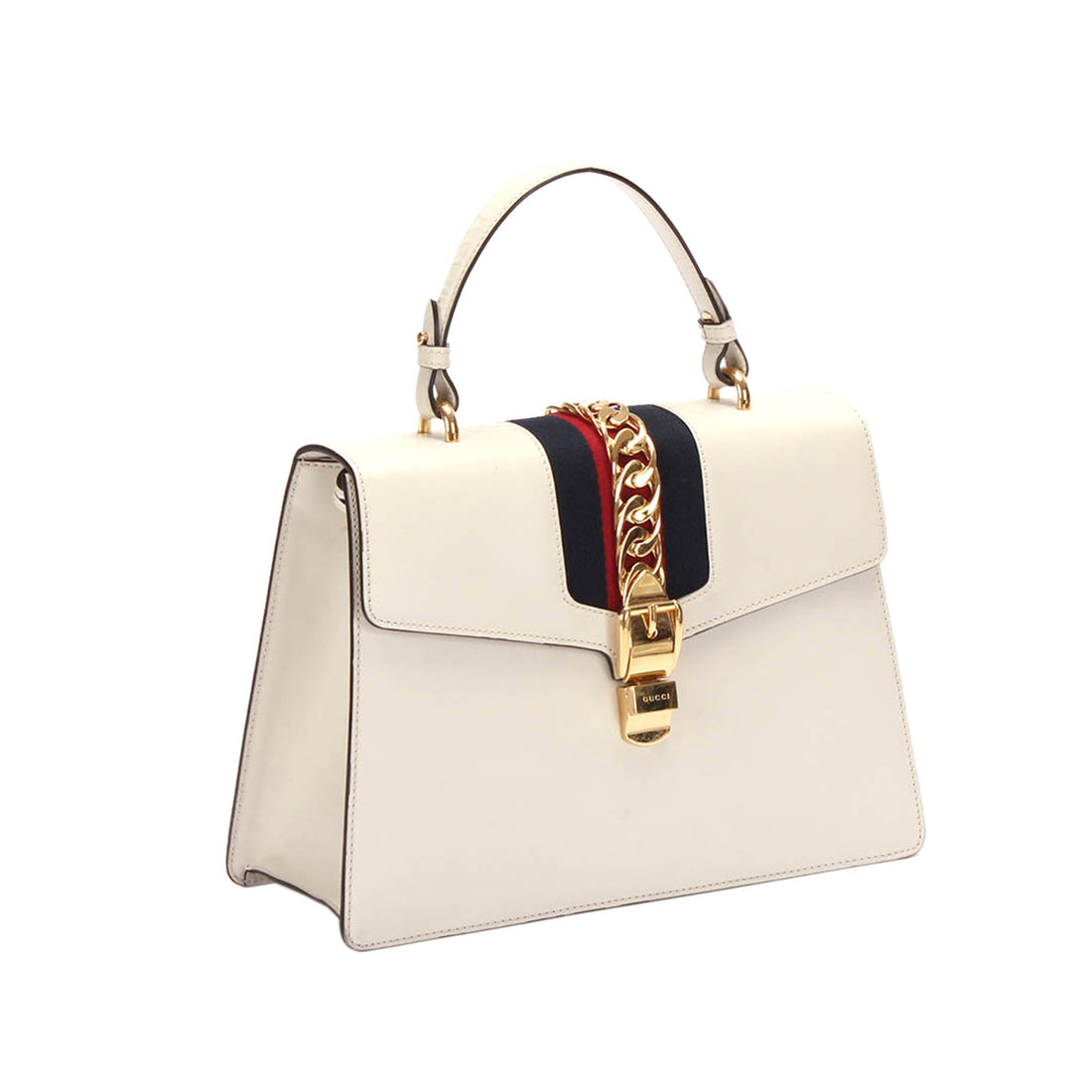 Gucci Sylvie Leather Satchel White