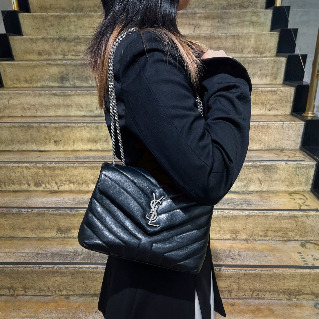 Saint Laurent Black Loulou Shoulder Bag TWS