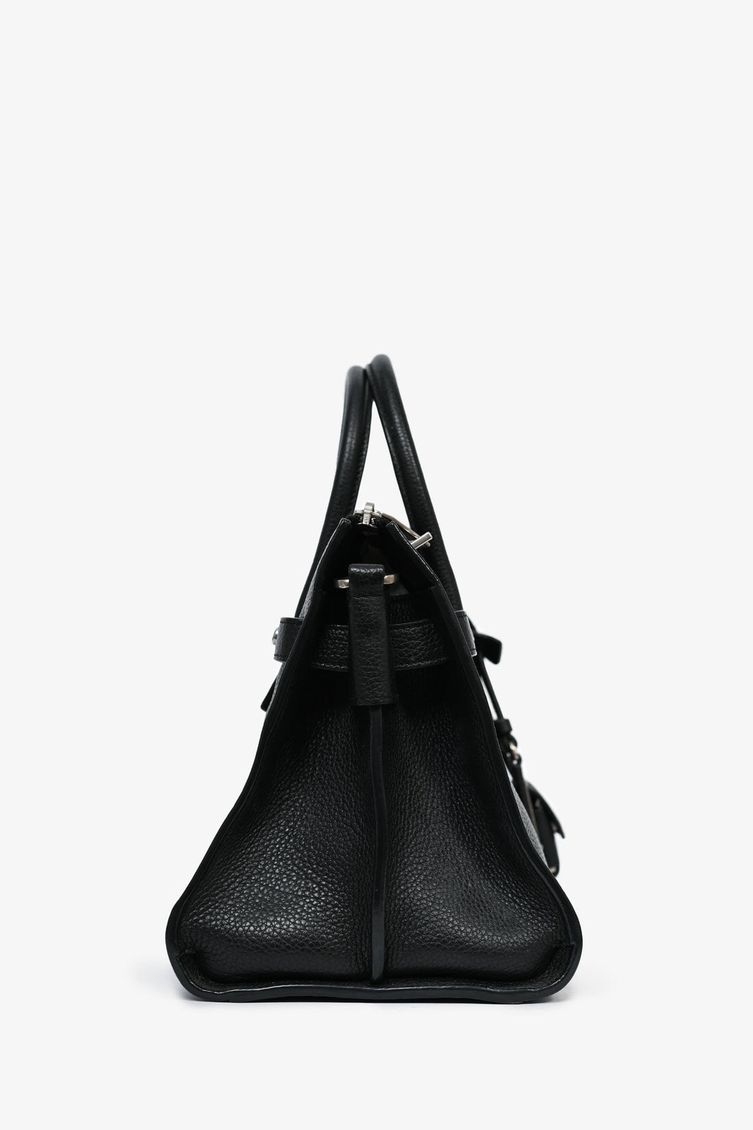 Saint Laurent Black Grained Leather Small 'Sac de Jour' Top Handle Bag  Strap
