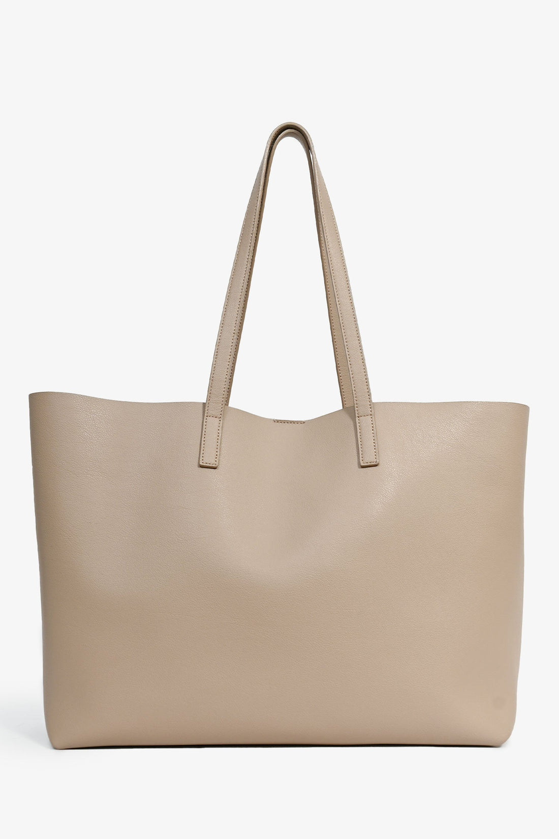 Saint Laurent Beige Leather Shopping E/W Tote  Pouch