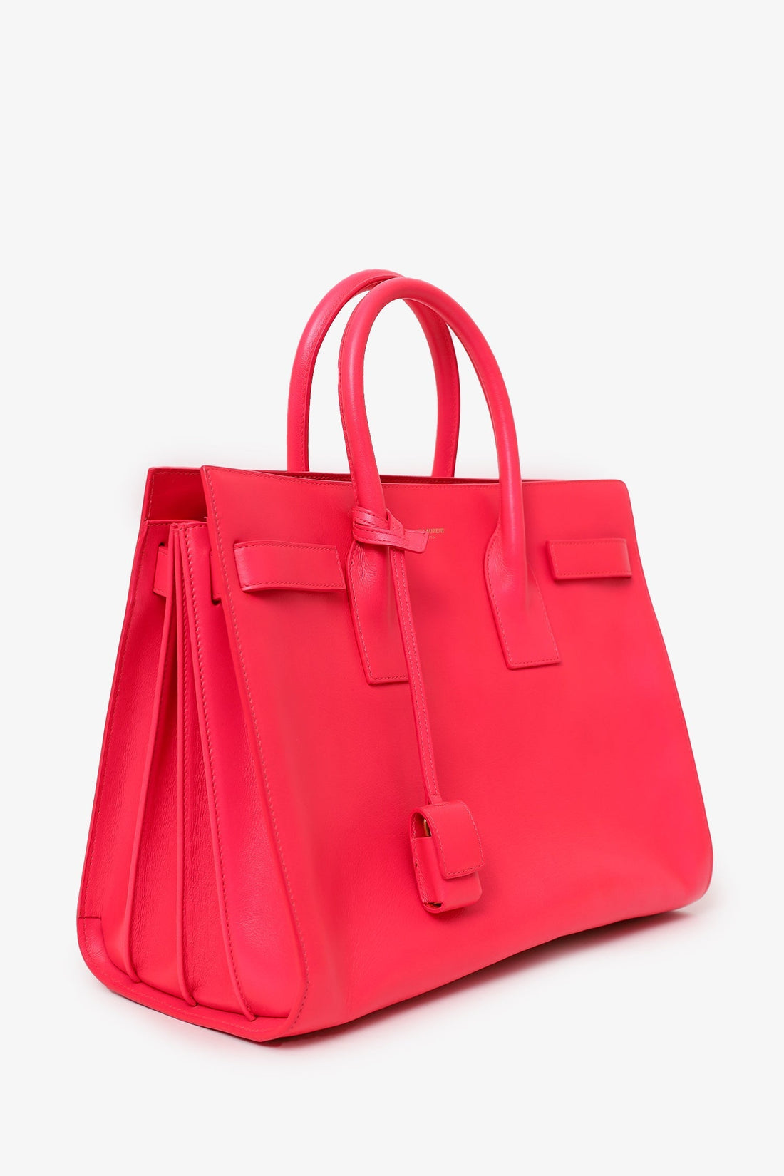 Saint Laurent Hot Pink Leather Small Sac De Jour  Strap