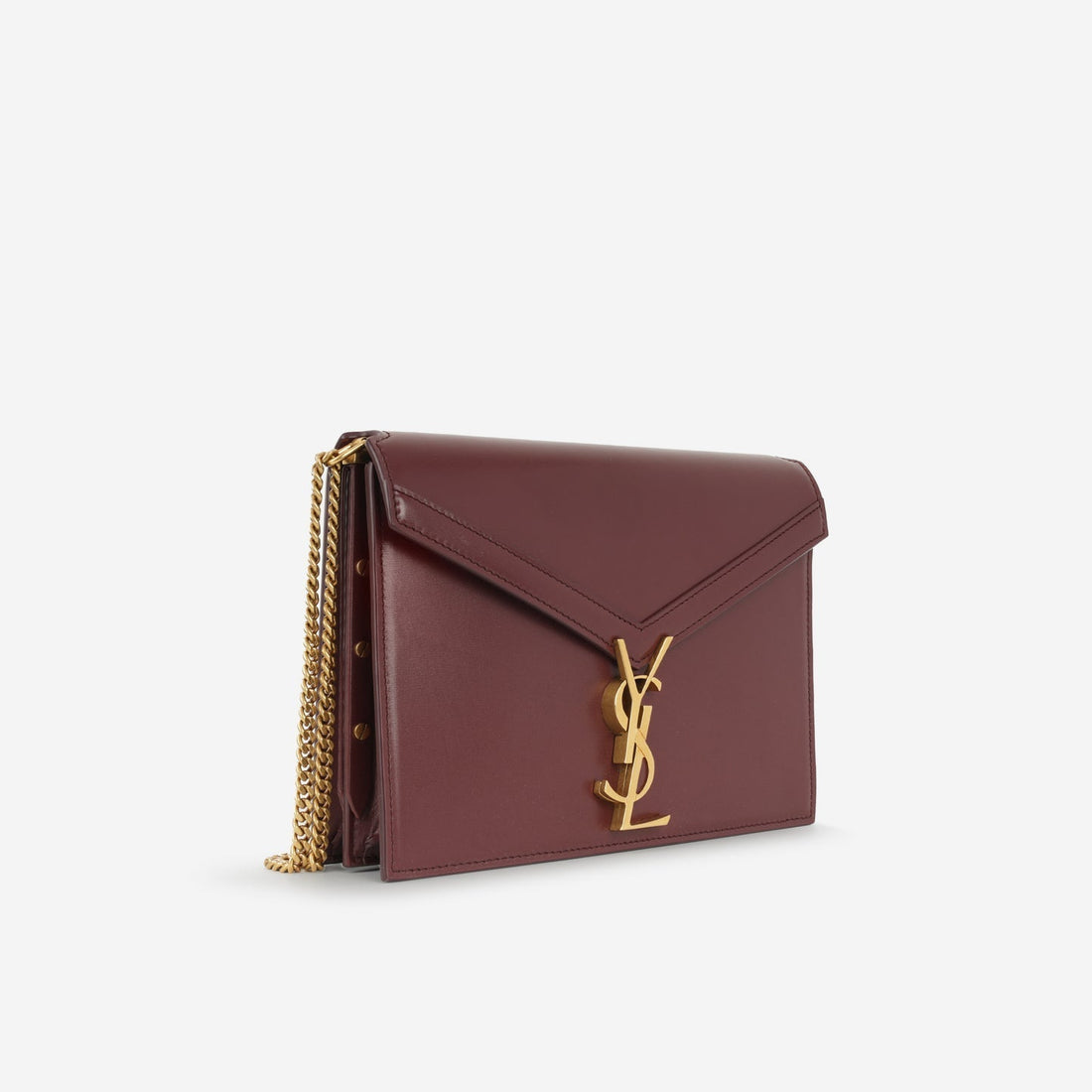 Saint Laurent - Cassandra Medium Chain Bag - Burgundy Smooth Calfskin GHW