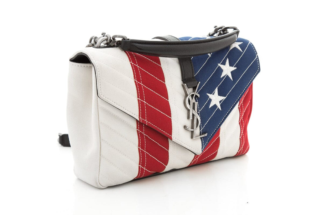 Saint Laurent Red White & Blue Canvas Lou Lou Handbag