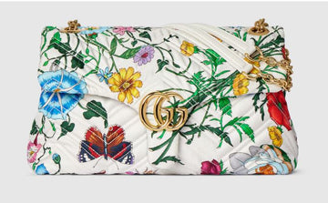 Gucci Marmont medium shoulder bag Variation white silk twill