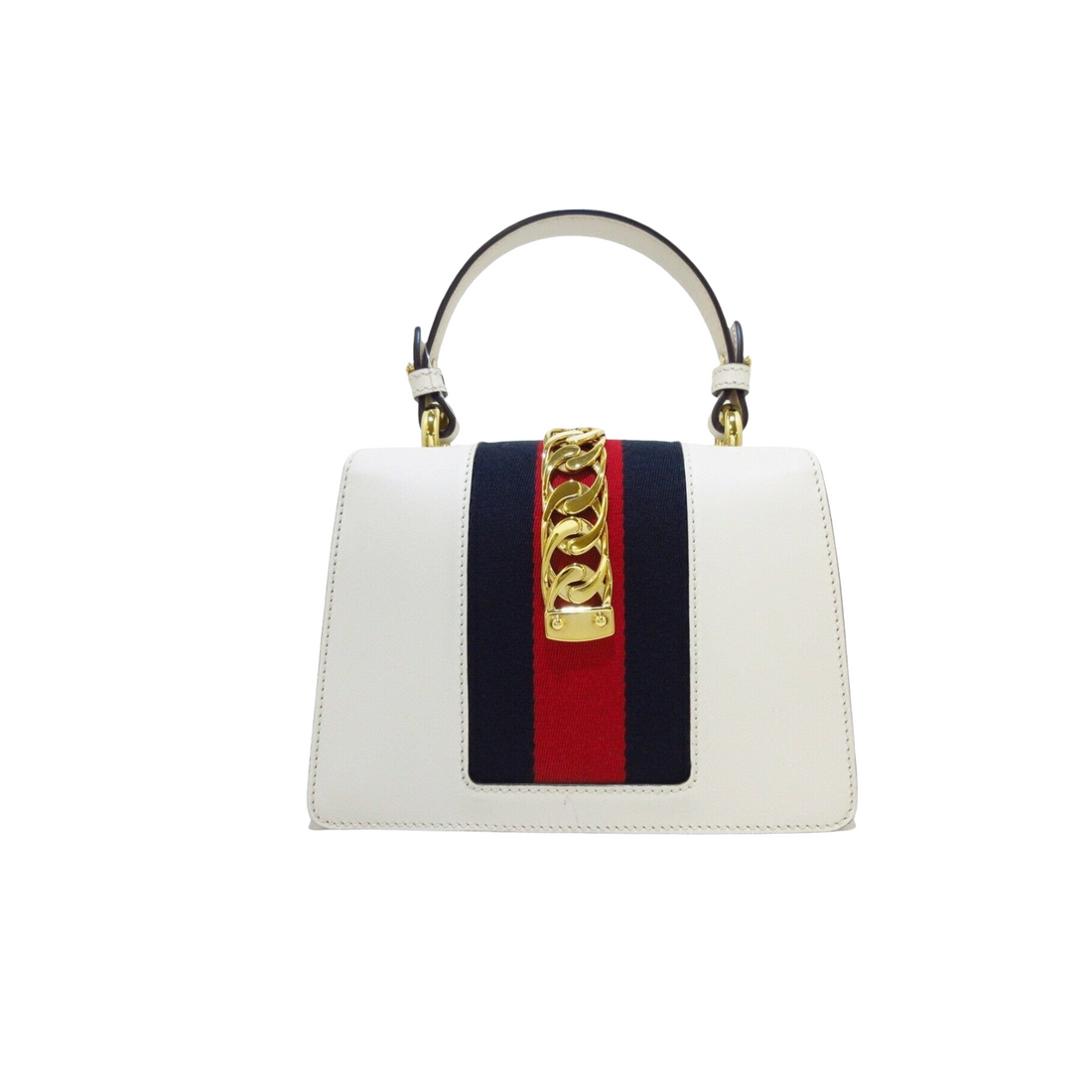 Gucci Sylvie Mini Leather White GHW
